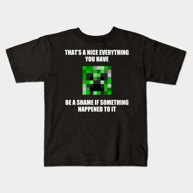 CREEPER MEME Kids T-Shirt by Ajiw